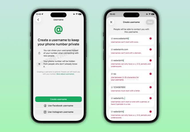 WhatsApp commence à activer sa fonction de noms d’utilisateurs